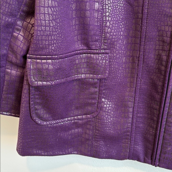 Purple Textured Women's Blazer - Picture 4 of 11